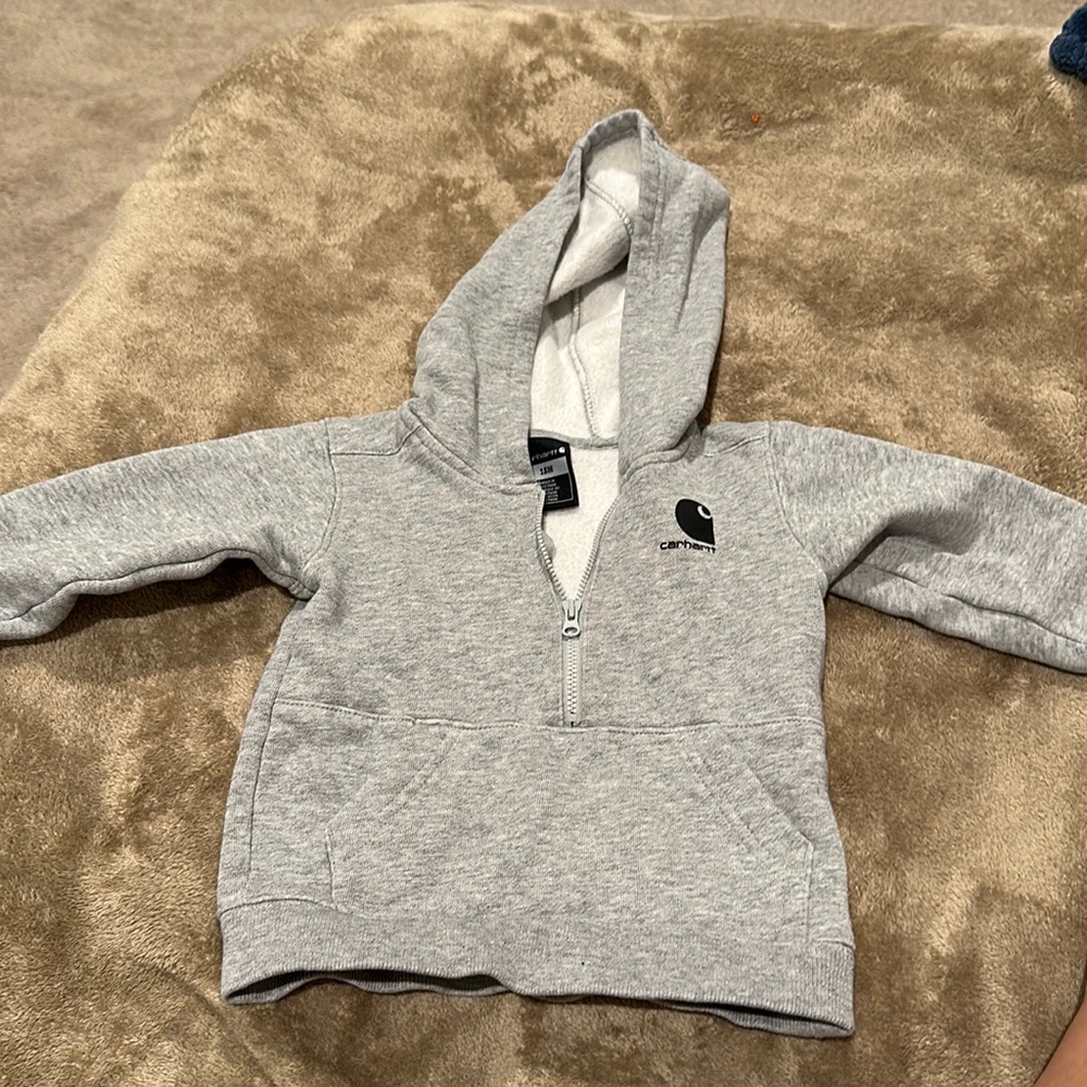 carhartt grey zip up sweater